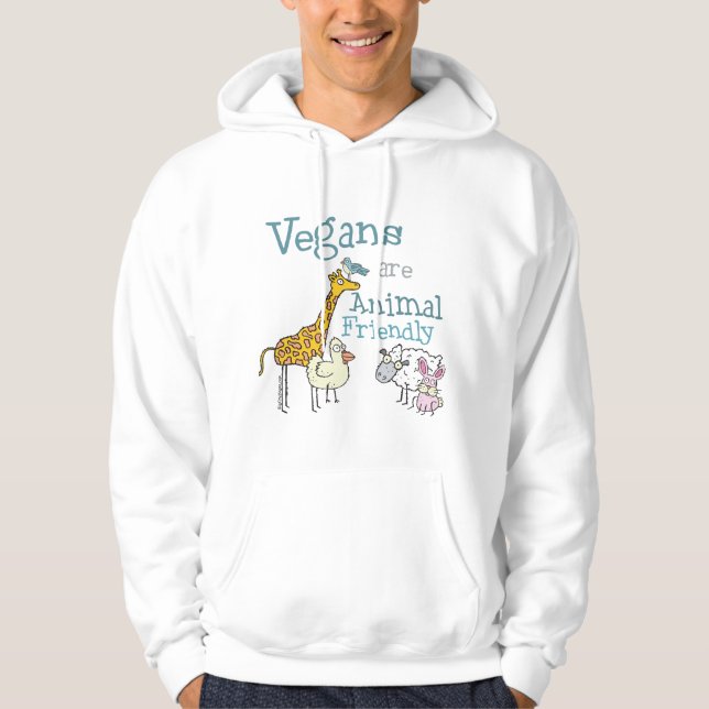 Moletom Com Capuz Vegans são amigos dos animais (Frente)