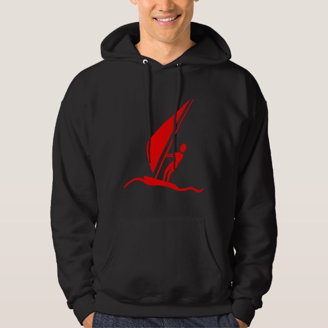 Moletom Com Capuz Vela em prancha - Vermelho (Frente)