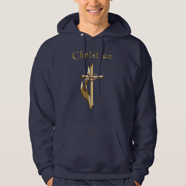 Moletom Com Capuz vestuário masculino cristão (Frente)