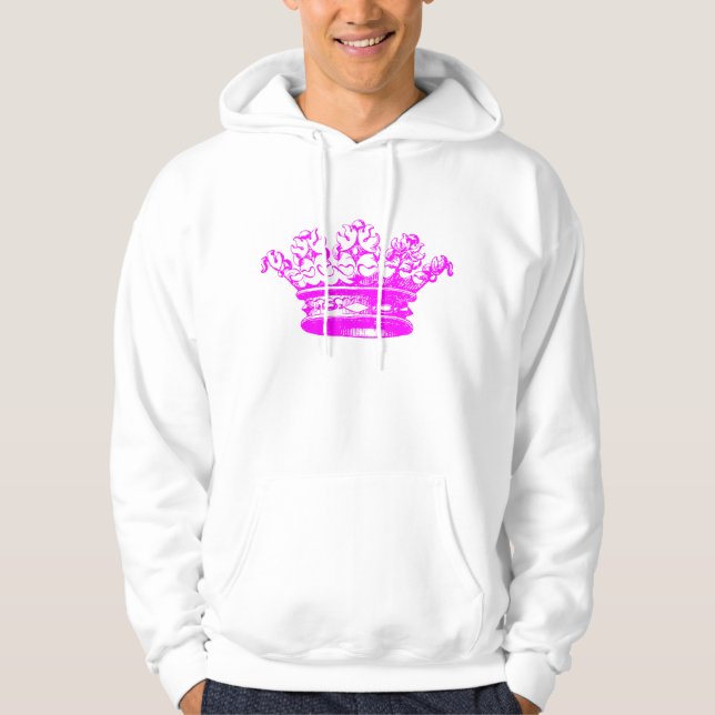 Moletom Com Capuz Vintage Crown - Magenta (Frente)