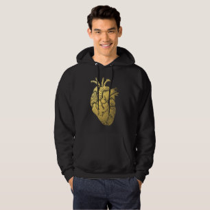 Moletom Com Capuz Vintage Dourado Heart Sweatshirt masculina