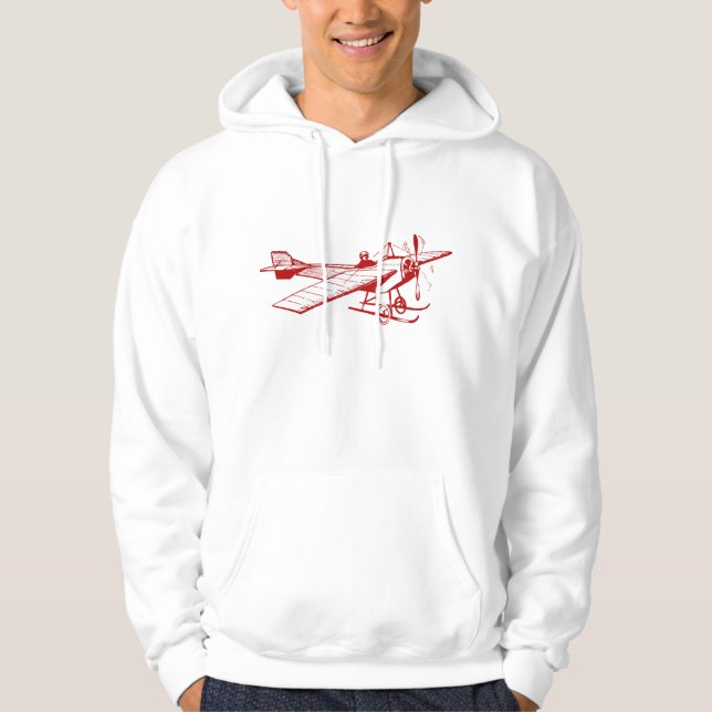 Moletom Com Capuz Vintage Monoplane - Ruby Red (Frente)