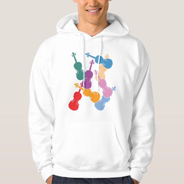 Moletom Com Capuz Violínes Coloridos (Frente)