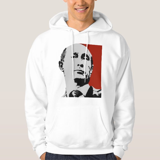 Moletom Com Capuz Vladimir Putin vermelho (Frente)
