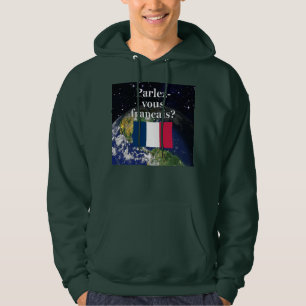 Moletom Com Capuz Você fala o francês? em francês. Bandeira & ter