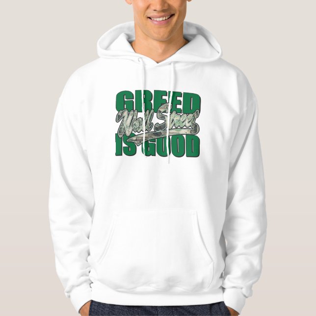 Moletom Com Capuz Wall Street Greed é bom (Frente)