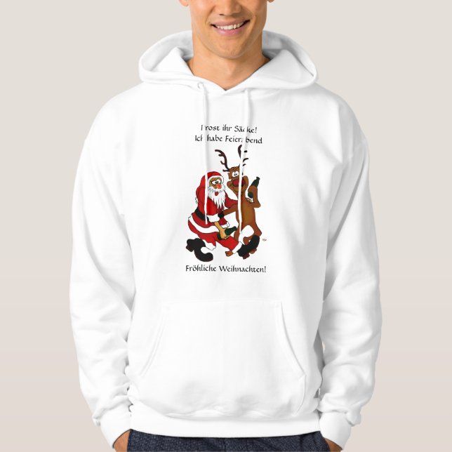 Moletom Com Capuz Weihnachtsmann mit Elch (Frente)