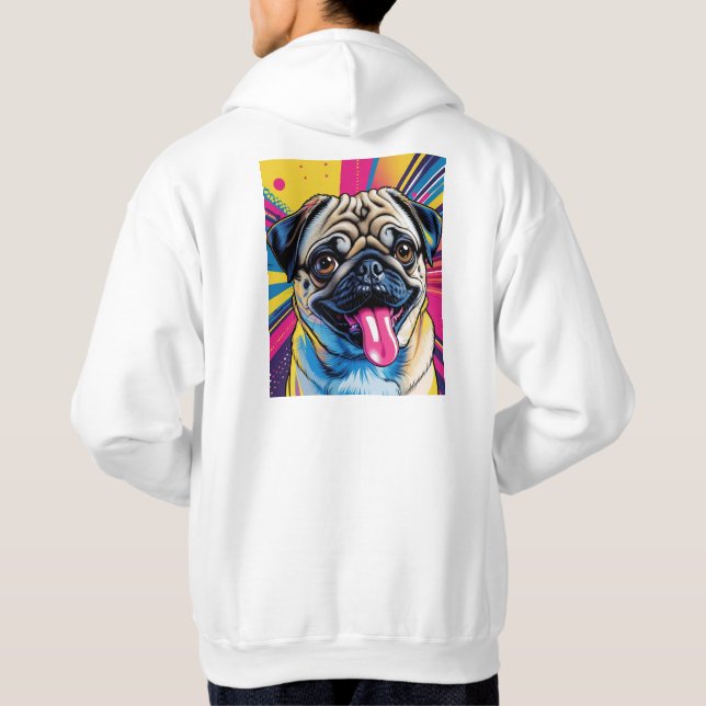 Moletom com desenho de pug em pop art 01 (Verso)