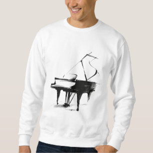 Moletom com Esboço Minimalista de Piano de Cauda
