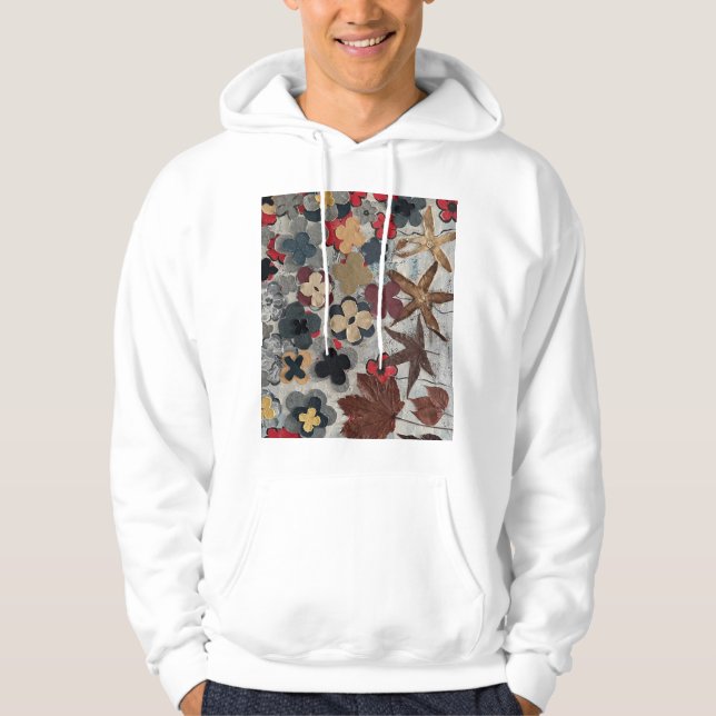 Moletom com Estampa Artística Floral Turquesa (Frente)
