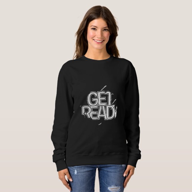 Moletom com gola redonda e texto branco em negrito (Frente Completa)