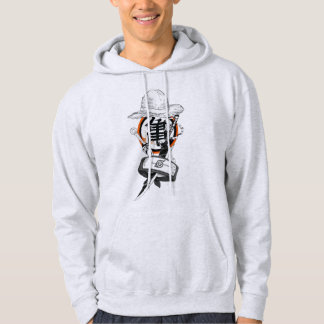 Moletom com Gráfico de Kanji Preto e Laranja