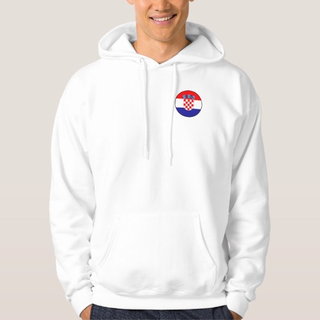 Moletom com Ícone Redondo Simples da Bandeira Croa (Frente)