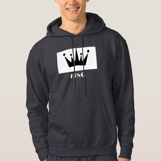 Moletom com imagem de coroa de texto personalizado (Frente)