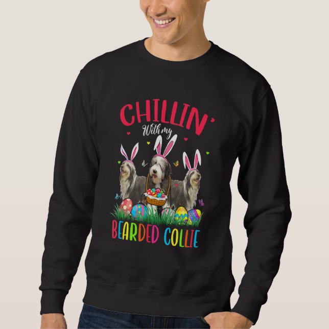 Moletom Com Meus Ovos De Páscoa Collie Brincados Felizes (Frente)