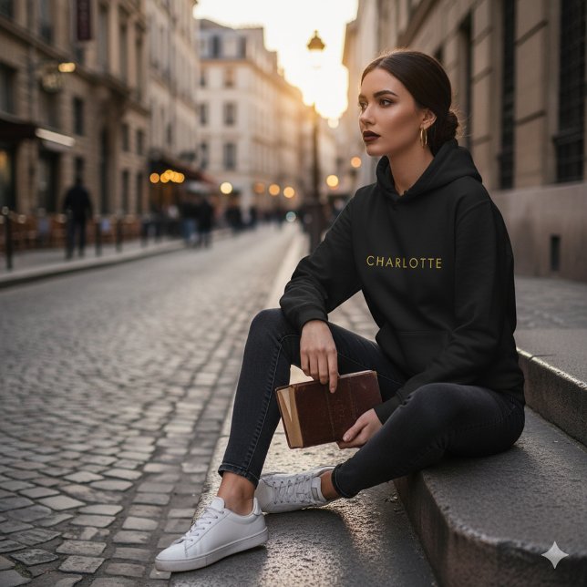 Moletom com Nome Personalizado Confortável e Elega (Custom Name Hoodie Cozy Stylish Wear Women)