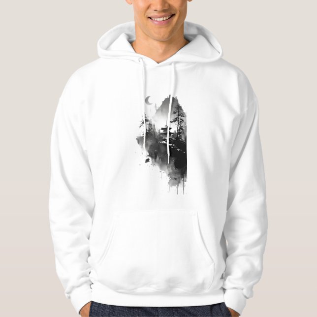 Moletom com Paisagem de Pagode Zen em Tinta Japone (Frente)