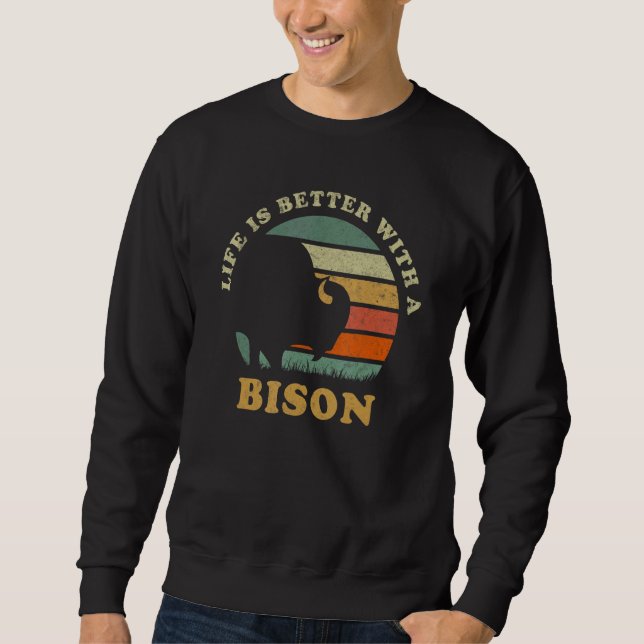 Moletom Com um búfalo indígena americano Bisonte (Frente)