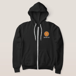 Moletom com zíper e logo de esportes de basquete p