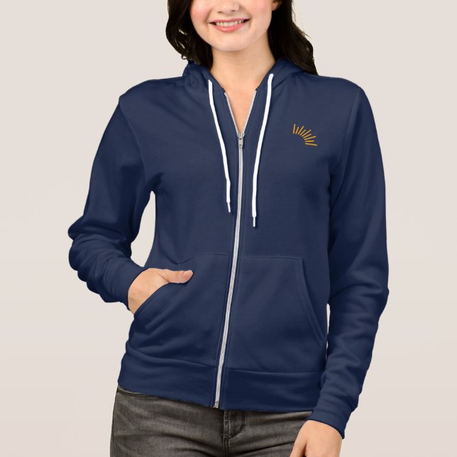 Moletom com zíper feminino - Logotipo e design nas (Frente)