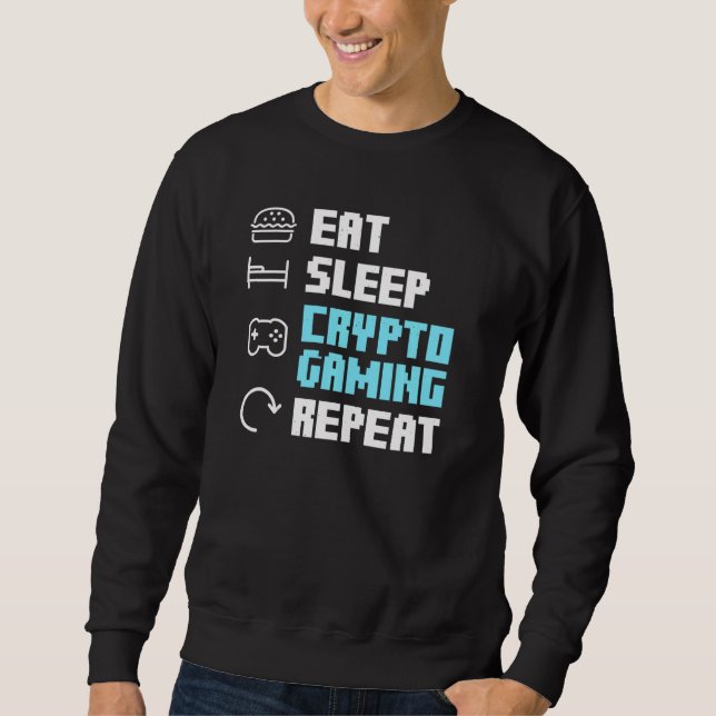 Moletom Coma Criptografia De Jogos Repetir Blockchain Nft  (Frente)