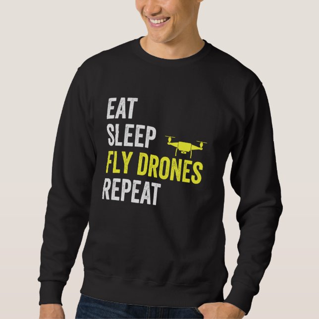Moletom Coma Drones com mosca do sono Piloto do Drone Repe (Frente)