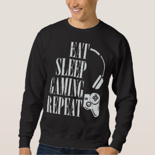 Moletom Coma Jogo Dormindo Repita Jovens Jovens Engraçados