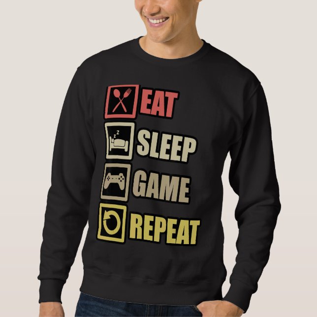 Moletom Coma O Jogo De Sono Repetir A Controladora De Jogo (Frente)