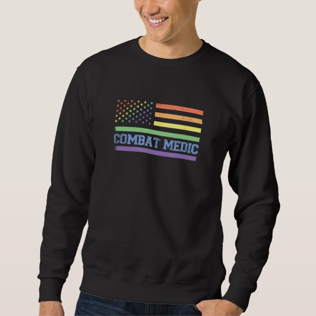Moletom Combat Medic - Veteran Lesbian Gay Pride 4th of Ju (Frente)
