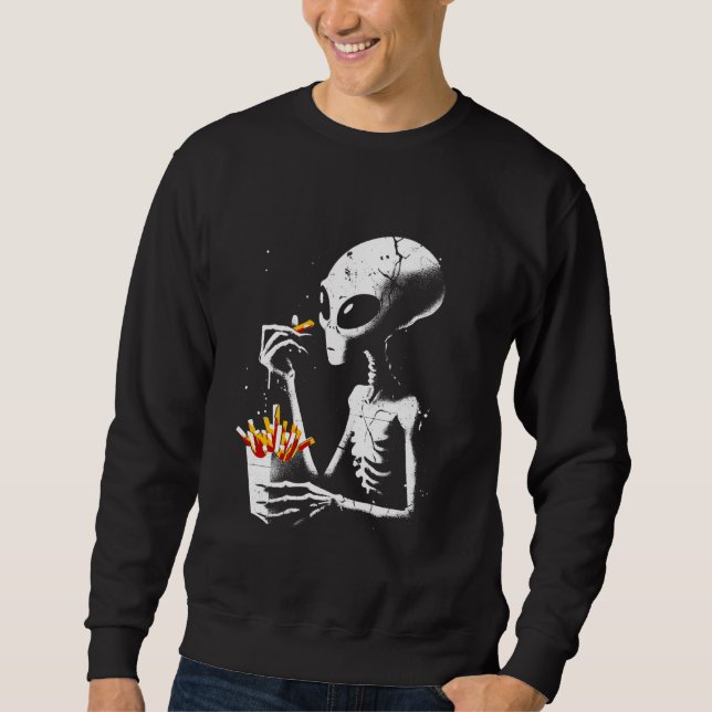 Moletom Comendo alienígenas Fritas Francesas - Alienígena  (Frente)