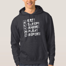 Moletom Comer Dormir Anime Jogar Repetir Estilo de Vida Ot