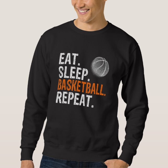 Moletom Comer Dormir Basquetebol Repetir (Frente)
