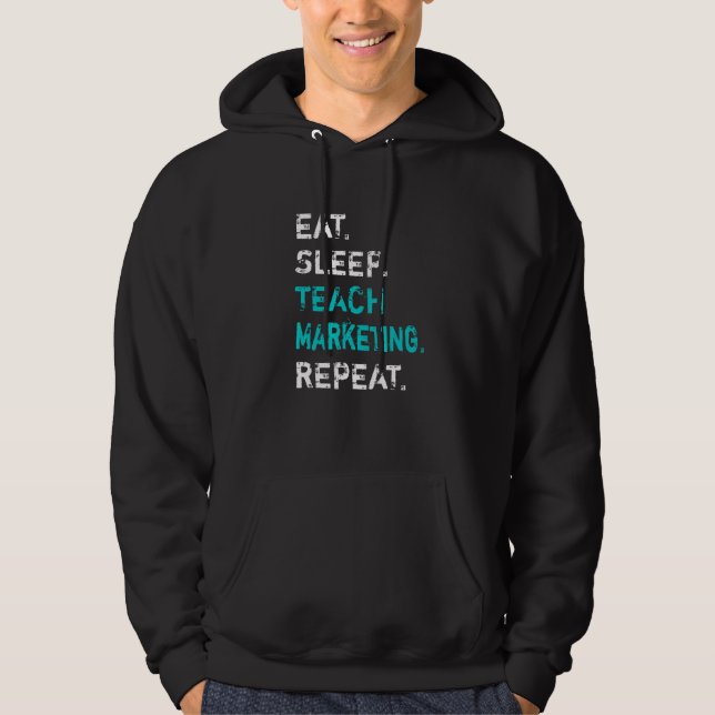 Moletom Comer Dormir Ensinar Marketing Repetir Professor d (Frente)