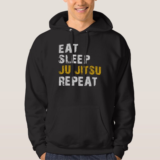 Moletom comer dormir ju jitsu repetir (Frente)
