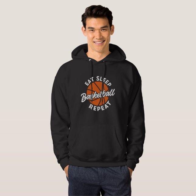 Moletom Comer Dormir Repetir Basquetebol Branco (Frente Completa)