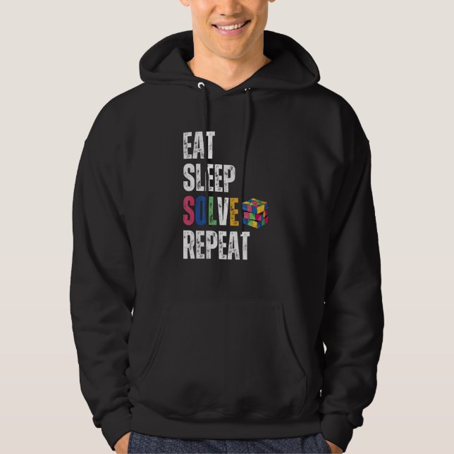 Moletom Comer dormir resolver repetir Quebra-cabeça de Cub (Frente)