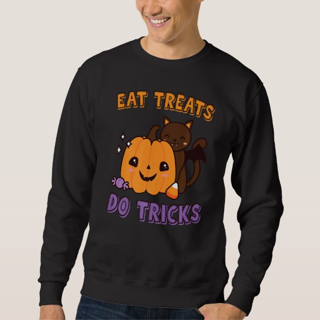 Moletom Comer Tratamentos Fazer Truques Halloween Assustar (Frente)