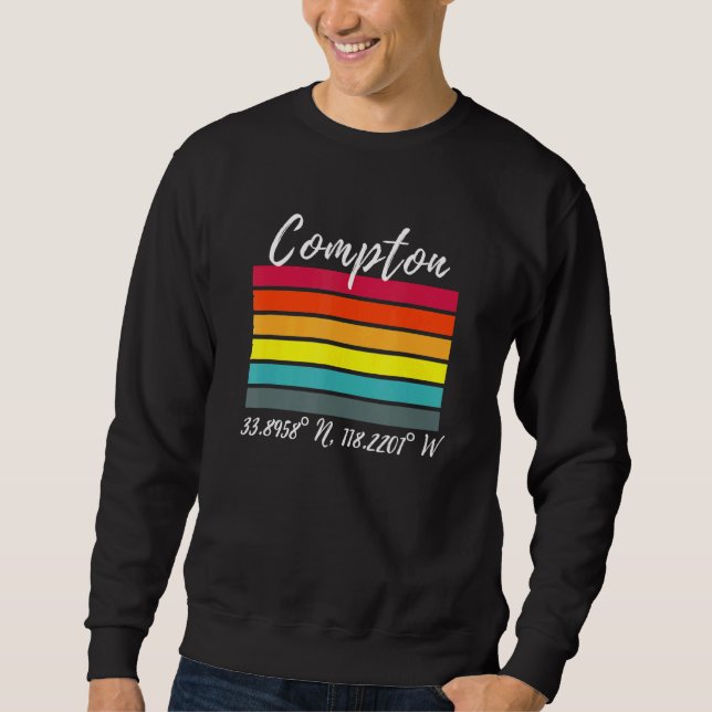 Moletom Compton Latitude E Longitude Ca Los Angeles Fans (Frente)