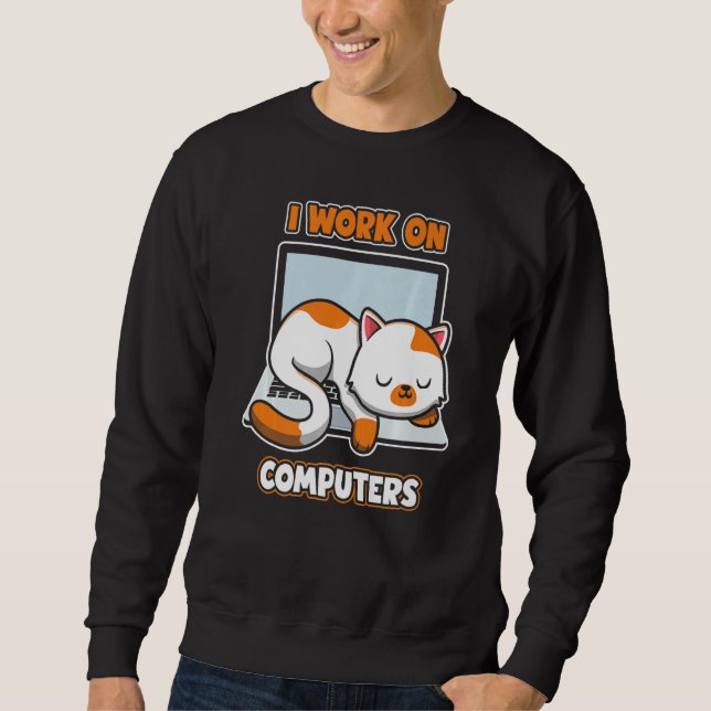 Moletom Computadores Engenheiro Cat I Trabalha Em Computad (Frente)