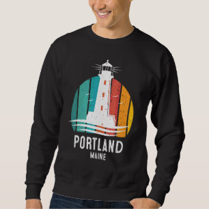Moletom Concepção de Farol Vintage Retro Portland Maine