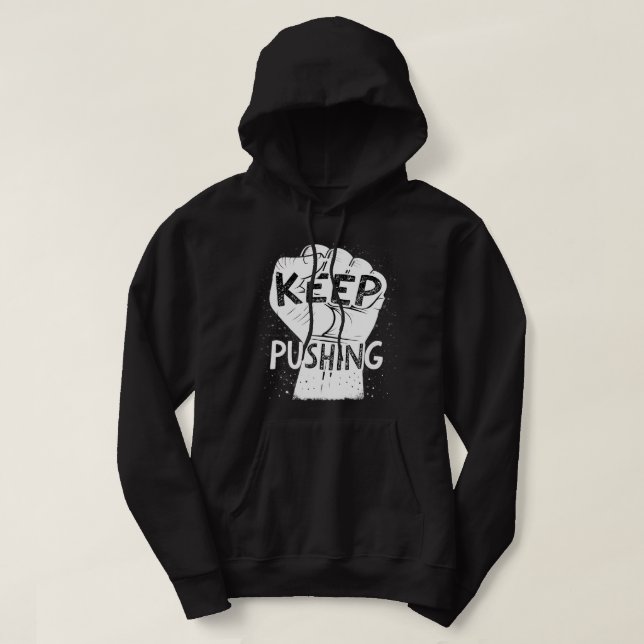 Moletom Continue Empurrando – Design de Tipografia Motivac (Frente do Design)