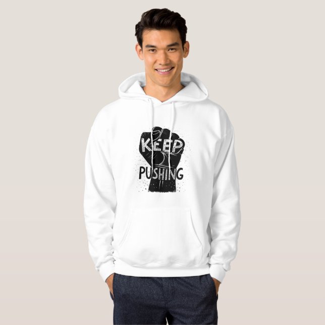 Moletom Continue Empurrando – Design de Tipografia Motivac (Frente Completa)