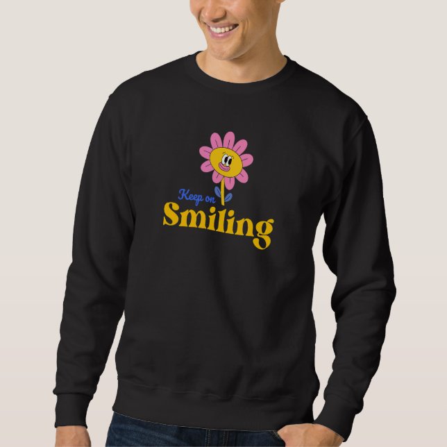 Moletom Continue sorrindo Estética Sorrindo Flor Mental El (Frente)