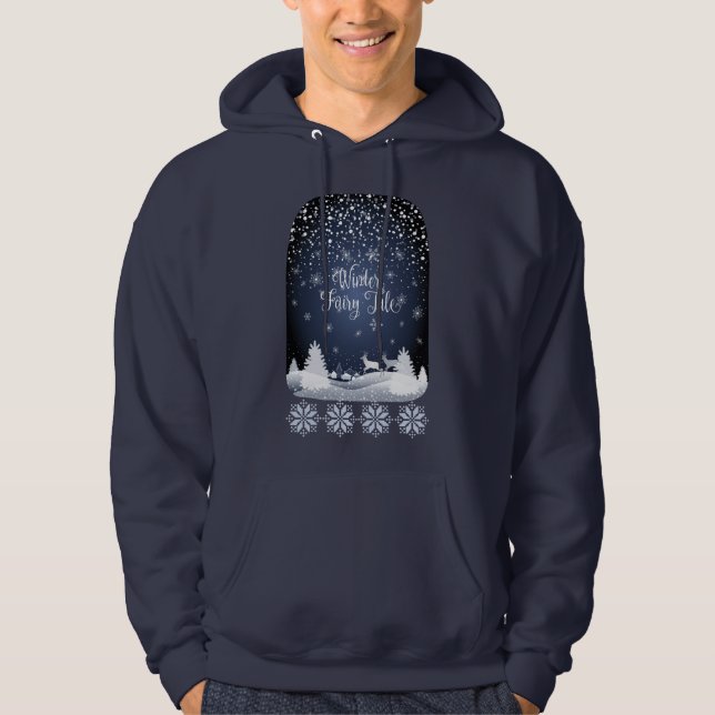 Moletom Conto de Fadas de Férias de Inverno Floresta Nevad (Frente)