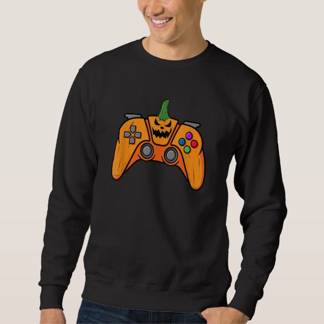 Moletom Controlador De Jogo De Vídeo Halloween Com Cara De (Frente)