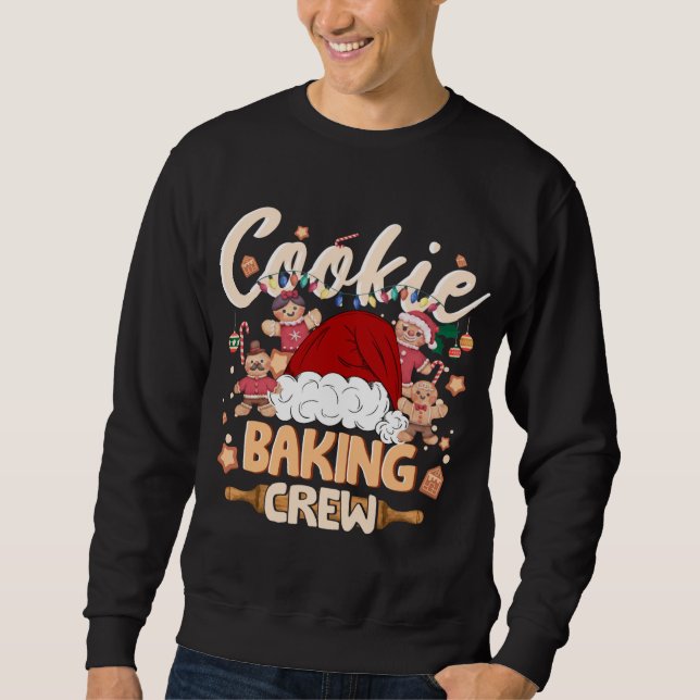 Moletom Cookie Baking Crew Papais noeis de Natal Gingerpão (Frente)
