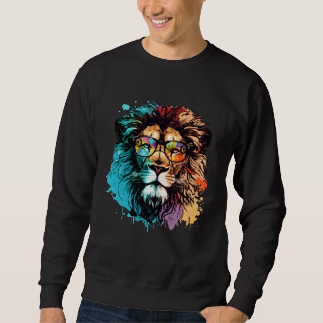 Moletom Cool Colorful Lion Animal Lion (Frente)
