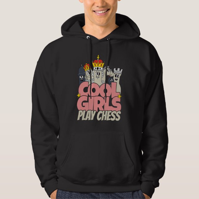 Moletom Cool girls play chess   chess saying chess player (Frente)