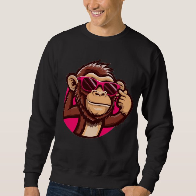 Moletom Cool Monkey Black Sweatshirt (Frente)