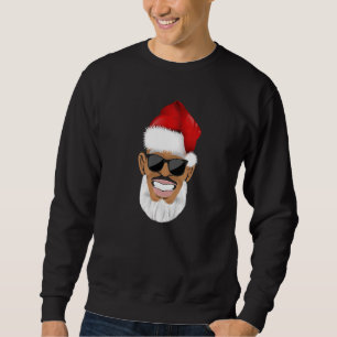 Moletom Cool Preto Hip Hop Papai Noel Afro-Americano Xm